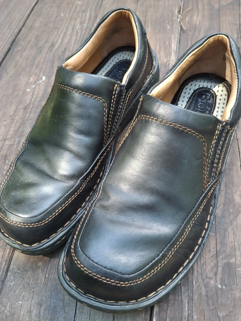 Born Blast III Mens Size 9M Black Leather Slip-On Shoes Handcrafted Sustainable